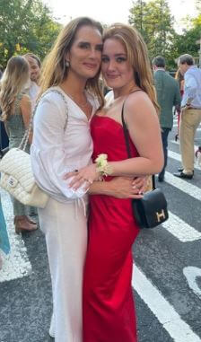 Rowan Francis Henchy in her mother Brooke Shields dress for the prom.